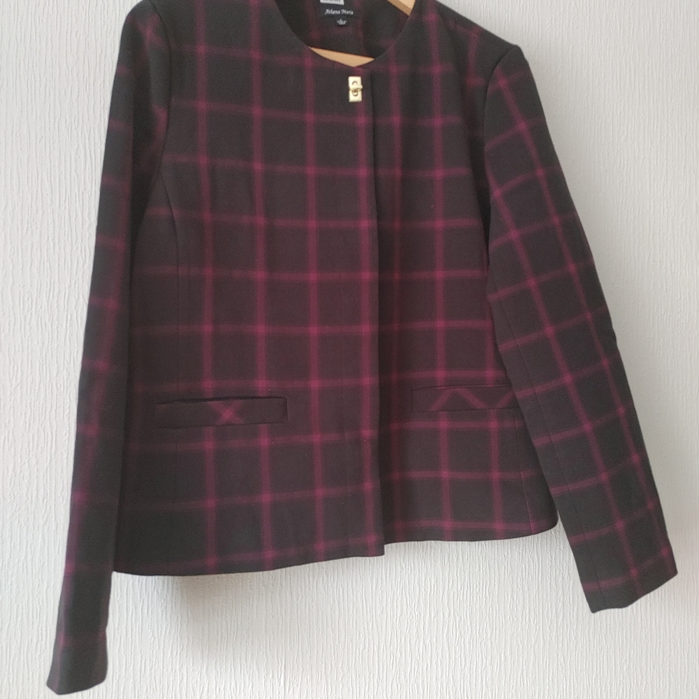 Athena Marie Blazer Jacket Black/Purple Size L